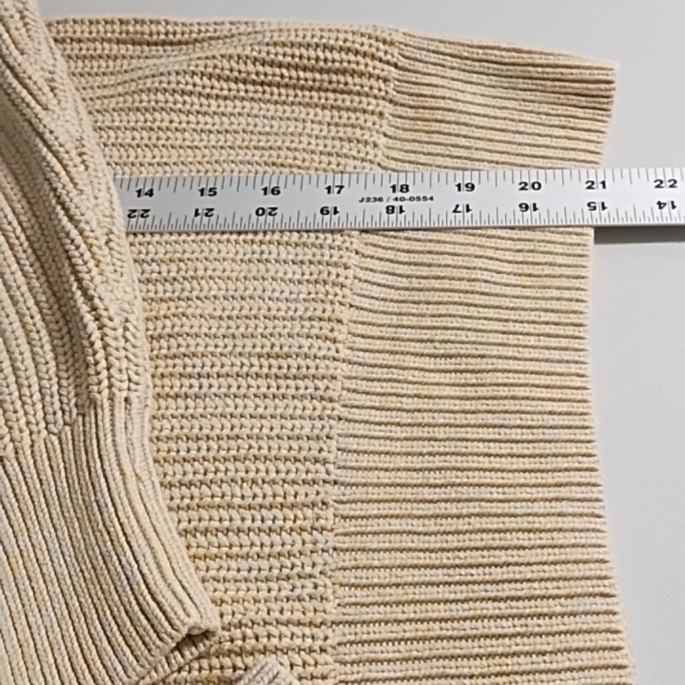 Yellow Pastels Natural 100% Cotton Crewneck Knit Sweater Oversized Small - Picture 5 of 9